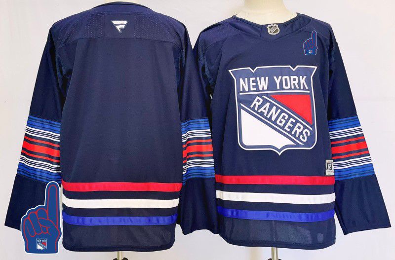 Men New York Rangers Blank Blue Fanatics 2025 NHL Jersey style 3->toronto maple leafs->NHL Jersey